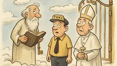 Witz: Ein Papst und ein Taxifahrer im Himmel