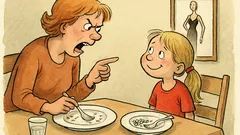 Witz: Schimpft die Mutter beim Essen