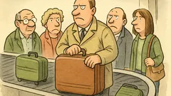 Witz: Ich blockiere alle an der Gepäckausgabe